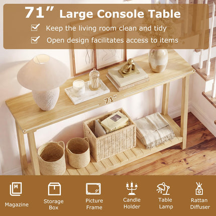 Dreamade 71" Solid Wood Console Table(71" x 12" x 31")