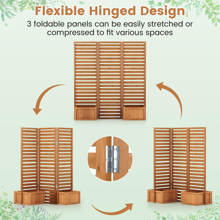 Dreamade Outdoor Wooden Privacy Screen with Planter Box