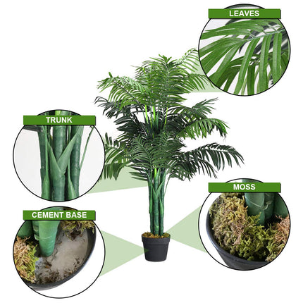 Dreamade 3.5 Feet Tall Potted Artificial Palm Tree for Indoor Outdoor