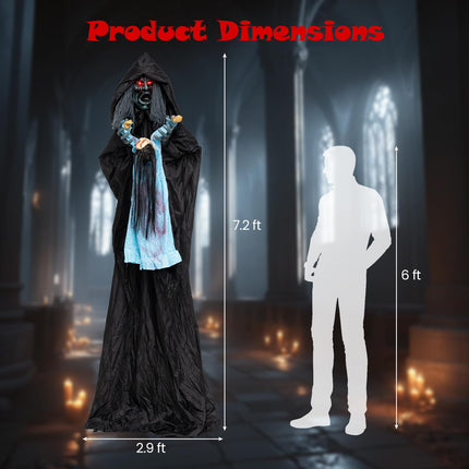 DREAMADE 7.2 FT Soul Snatcher Animatronic Animated Ghost Halloween Decor