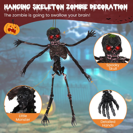 Dreamade 6 FT Animated Halloween Decoration Hanging Zombie Sound-Activated Skeleton Decoration