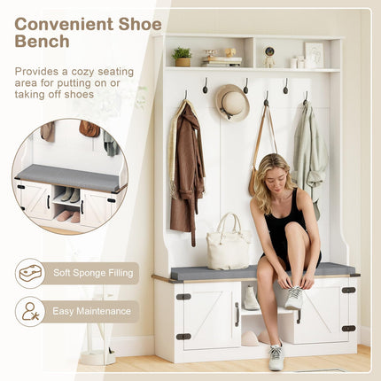 Dreamade 4-in-1 Hall Tree with Bench and Shoe Storage 68.5" Tall Coat Rack