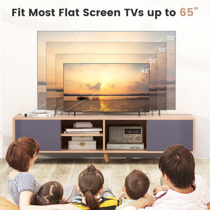 Dreamade TV Stand for TVs up to 65 Inch, Entertainment Center with 2 Side Cabinets