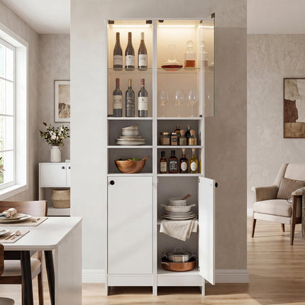 Dreamade Tall Narrow Bathroom Cabinet with Lights & Remote Control (1/2)