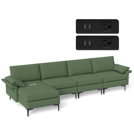 Dreamade 130.5" L Convertible Sofa Couch, Sectional Sleeper