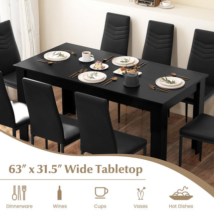 Dreamade Dining Table Set for 4 or 8, Modern Rectangular Kitchen Table Set w/ PVC Leather Dining Chairs