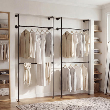 Dreamade Industrial Pipe Clothing Rack for Wardrobe Closet