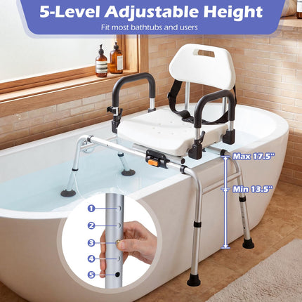Dreamade Sliding Shower Chair with Swivel Seat