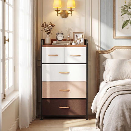 Dreamade 5-Drawer Fabric Dresser with Removable Fabric Bins