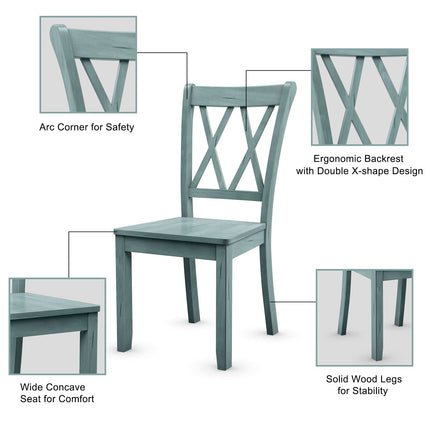 Dreamade Rubber Wood Dining Room Side Chair