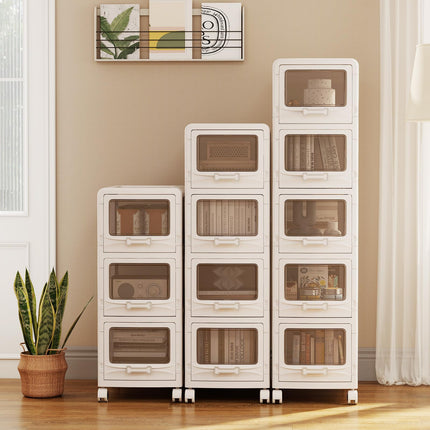 Dreamade 3/4/5-Tier Plastic Drawer Storage Organizer Rolling Cart with Drawers & Lockable Wheels