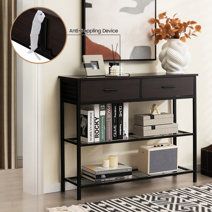Dreamade 39.5” Console Table with Storage Drawer - Entryway Table with 2 Drawers