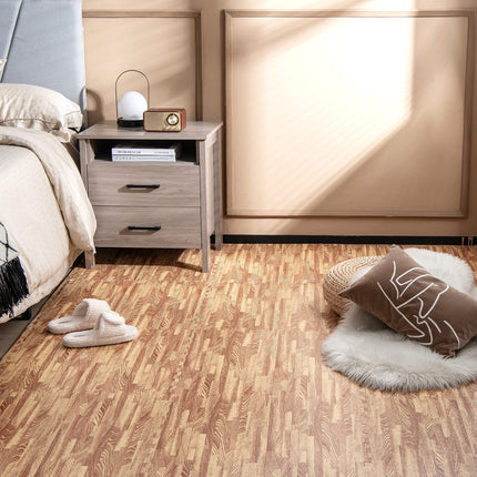Dreamade 25 Pcs 24"x24" Faux Wood Grain EVA Foam Tiles with 50 Borders