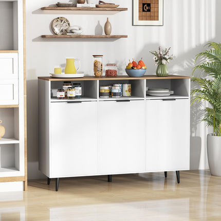 Dreamade Sideboard Cabinet - 47” Buffet Cabinet with Storage Compartments, Countertop