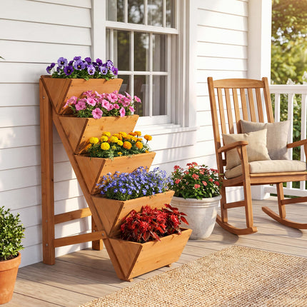 Dreamade 5-Tier Wooden Vertical Raised Garden Bed