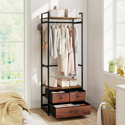Dreamade Clothes Rack with Drawers for Living Room