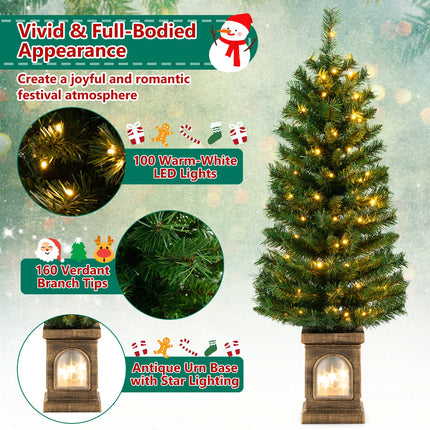 Dreamade 4ft Pre-Lit Christmas Tree for Entrances