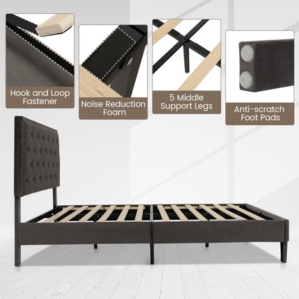 Dreamade Upholstered Full Size Bed Frame