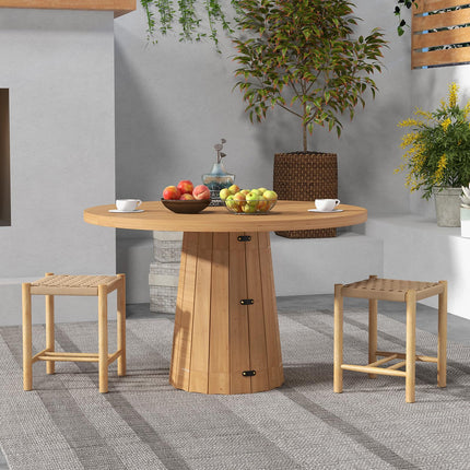 Dreamade Wood Stools Set of 2, 18" Tall Boho Backless Stool Chairs with Rubber Wood Legs