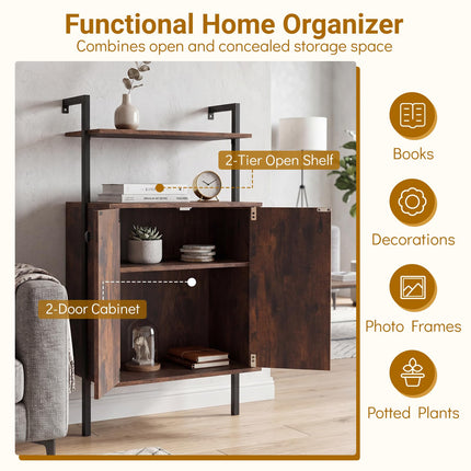 Dreamade 38" Tall Bookshelf with Storage Cabinet (1/2)