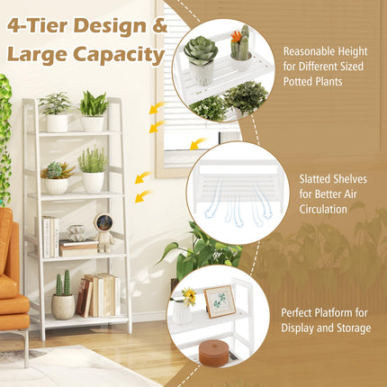 Dreamade 4-Tier Bamboo Plant Stand Flower Pots Holder Display Shelf, 47.5"