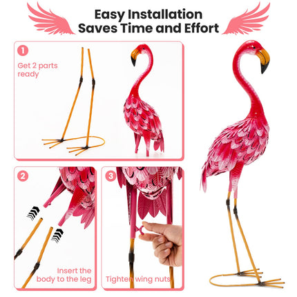 Dreamade Flamingo Garden Statues Set of 2