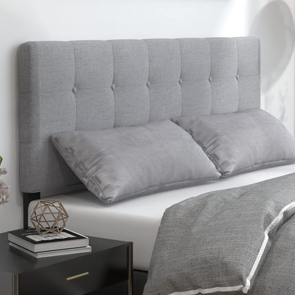 Dreamade Linen Upholstered Headboard, Adjustable Width Button Tufted Headboard