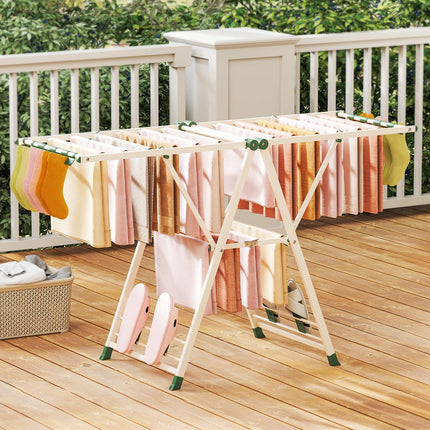 Dreamade 64 Inches Clothes Drying Rack with Height Adjustable Wings