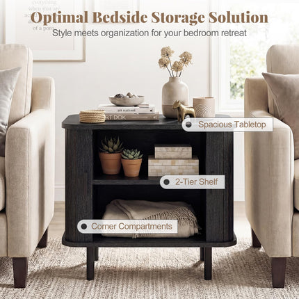 Dreamade 24’’ Large Century Modern Nightstand Set of 2/1