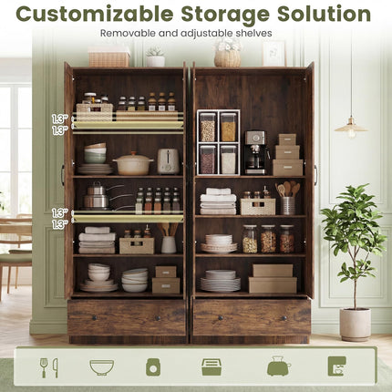 Dreamade 72" Tall Kitchen Pantry Cabinet for Dining Room Living Room Bathroom