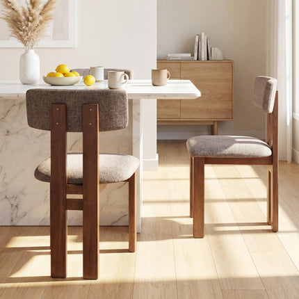 Dreamade Upholstered Kitchen Chairs with Curved Backrest