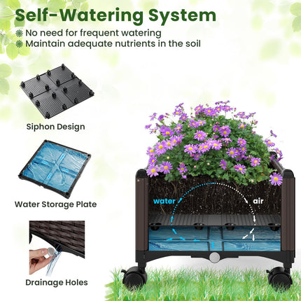 Dreamade Raised Garden Bed with Wheels & Tomato Cage