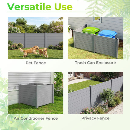 Dreamade No-Dig Air Conditioner Fence with Metal Stakes 48''W x 36''H