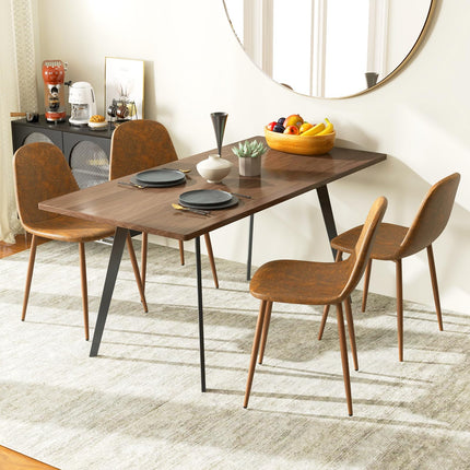 Dreamade Upholstered Dining Chairs Set of 4 PU Leather Kitchen Side Chairs w/Padded Seats