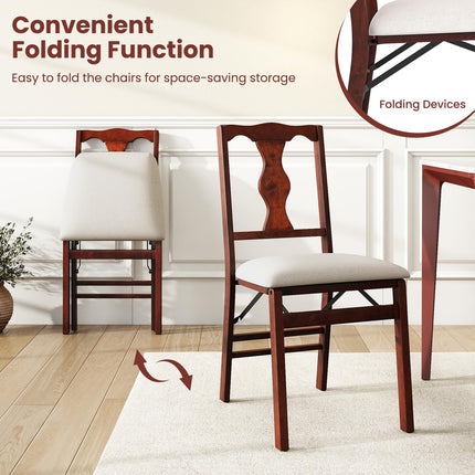Dreamade Folding Dining Chairs Set of 2/4 Upholstered Dining Chairs with Comfy Padded Seats