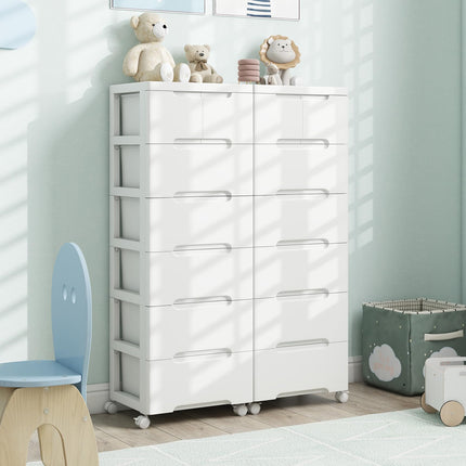 Dreamade Plastic Rolling Storage Drawer Cart on Wheels