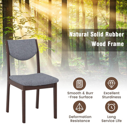 Dreamade Wood Dining Chair, Wooden Kitchen Chairs with Rubber Wood Frame