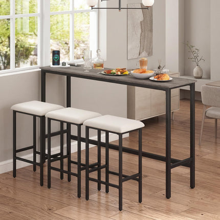 Dreamade 4 Piece Bar Table and Chairs Set with Power Outlet