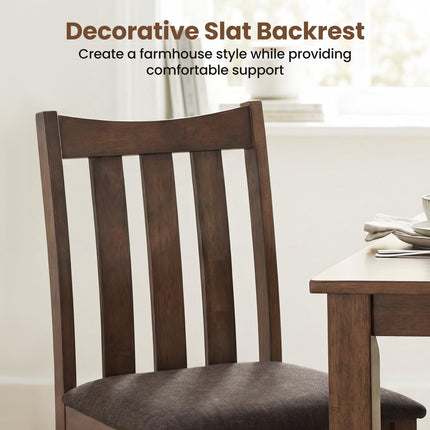 Dreamade Rubber Wood Dining Chairs with Upholstered Cushioned Seat (2/4)
