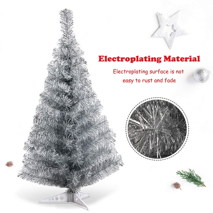 Dreamade 3ft Silver Pencil Christmas Tree, Artificial Slim Tree - DreamadeUS