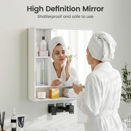 Dreamade Bathroom Wall Mounted Medicine Cabinet w/Single Door