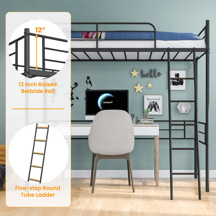 Metal Loft Bed Twin Size - Dreamade