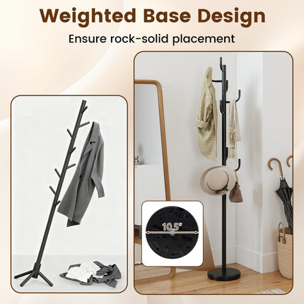 Dreamade 69" Metal Coat Rack 8-Hook Cactus Clothes Stand