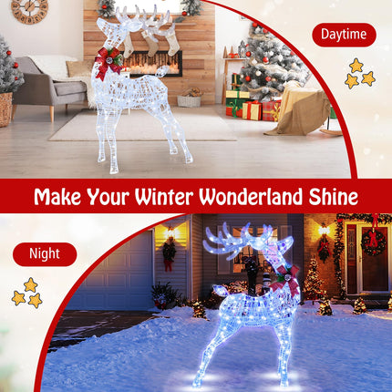 Dreamade Lighted Christmas Reindeer | 4.4 FT Pre-Lit Xmas Holiday Decoration