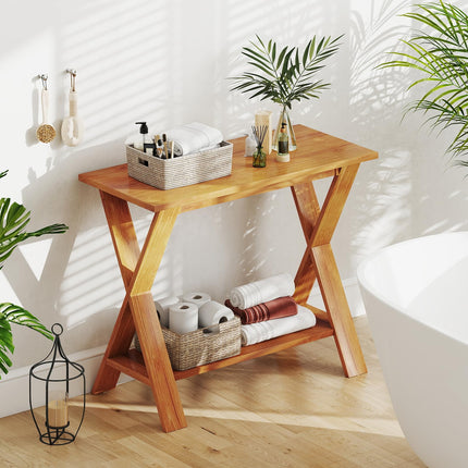 Dreamade Solid Teak Wood Console Table