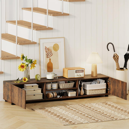 Dreamade TV Stand for 55-70 Inch TV Modern Entertainment Center w/ 3 Open Shelves