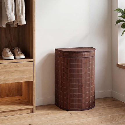 Dreamade 16 Gal Bamboo Laundry Hamper with Zippered Lid