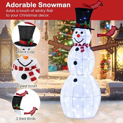 Dreamade 4.8 FT Light Up Christmas Snowman with 120 LED Lights