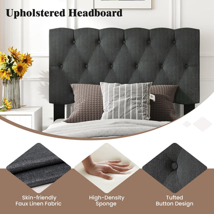 Modern Queen/Full/Twin Size Upholstered Platform Bed Frame with Diamond Tufting Headboard