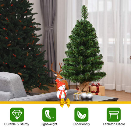 DREAMADE 3 FT Entryway Artificial Christmas Tree with 96 Branch Tips, Stable Cement Base